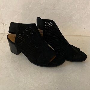 Black Women's Open-Toe Euro soft Block Heel Shoes